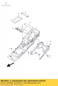 suzuki 6311137H00 pára-choque traseiro para trás - Lado inferior