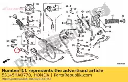 Here you can order the lever, throttle from Honda, with part number 53145HA0770: