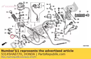 honda 53145HA0770 lever, throttle - Bottom side