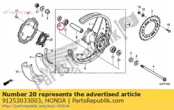 Aqui você pode pedir o selo de óleo, 25x47x6,5 em Honda , com o número da peça 91253033003: