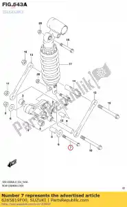 suzuki 6265819F00 bolt,rr cushion - Bottom side