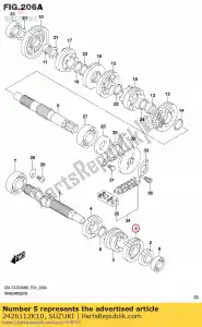 suzuki 2426112K10 gear,6th drive - Bottom side