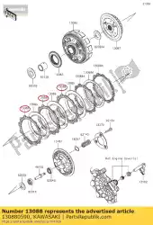 koppelingsplaten set van Kawasaki, met onderdeel nummer 130880590, bestel je hier online: