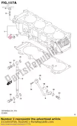 Here you can order the plug,water jack from Suzuki, with part number 1131835F00: