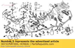 Ici, vous pouvez commander le cordon, haute tension (1) auprès de Honda , avec le numéro de pièce 30731MAT000: