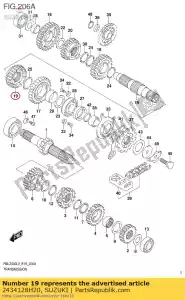 suzuki 2434128H20 engrenagem, 4ª conduzida - Lado inferior