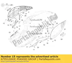 Tutaj możesz zamówić tylny zacisk lewego spojlera od Piaggio Group , z numerem części 67551200HF: