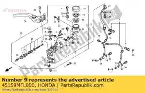 honda 45159MFL000 clamper b, fr. mangueira do freio - Lado inferior