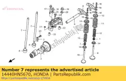 Aqui você pode pedir o comp. Haste, empurre em Honda , com o número da peça 14440HN5670: