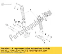 649212, Piaggio Group, Pinça e suporte de amortecedor piaggio x ie euro 250 7 3, Novo