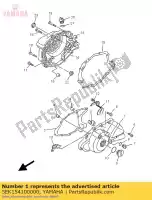 5EK154100000, Yamaha, couvercle de carter assy 1 yamaha tw 125 1999 2000 2001 2002 2003 2004, Nouveau