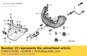 honda 9390335380 schroef, tappen, 5x16 - Onderkant