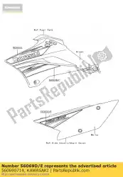 Here you can order the pattern,side cover,lh from Kawasaki, with part number 560690714: