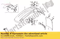 61106KE1630, Honda, placa, fr.fender honda mtx  rw mtx200rw 200 , Nuevo