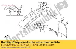 Here you can order the plate,fr. Fender from Honda, with part number 61106KE1630: