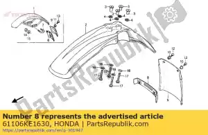 Honda 61106KE1630 plate,fr.fender - Bottom side