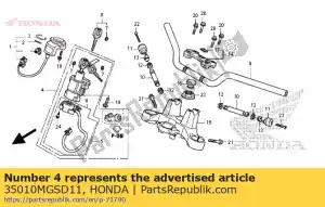 honda 35010MGSD11 conjunto de chaves - Lado inferior