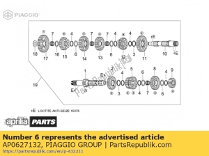 aprilia AP0627132 sluitring 25.35x34.5 - Onderkant