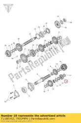 versnelling, input, 2e, 21t van Triumph, met onderdeel nummer T1180352, bestel je hier online: