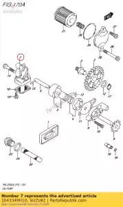 Suzuki 1643349H10 deksel, oliepomp - Onderkant