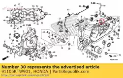 Ici, vous pouvez commander le roulement, aiguille, 14x22x20 auprès de Honda , avec le numéro de pièce 91105KTW901: