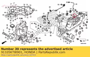 honda 91105KTW901 rolamento, agulha, 14x22x20 - Lado inferior