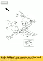 36001146232, Kawasaki, lado da capa, lh, p.r.blu kawasaki er twister b a er500 500 , Novo