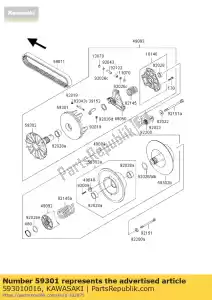 kawasaki 593010016 kaf620maf móvel com polia - Lado inferior