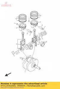 yamaha 5YU116562000 plane bearing, connecting rod - Bottom side