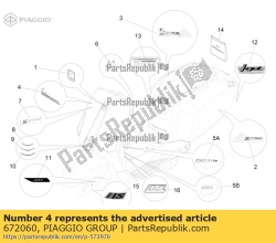 Aprilia 672060, étiquette frontale 