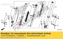 Aquí puede pedir anillo, tope del sello de aceite de Honda , con el número de pieza 51447KRNA91: