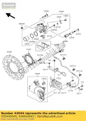 Ici, vous pouvez commander le support-comp-étrier, rr zr750pb auprès de Kawasaki , avec le numéro de pièce 430440040: