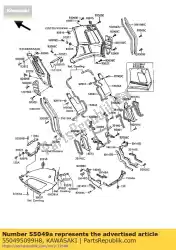 Here you can order the cowling.,side,rh,ebon from Kawasaki, with part number 550495099H8: