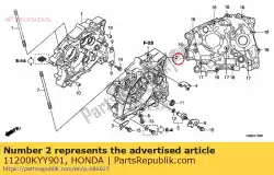 Aqui você pode pedir o cárter da manivela à esquerda em Honda , com o número da peça 11200KYY901: