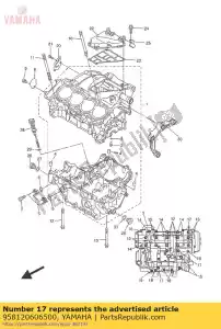 yamaha 958120606500 boulon, bride - La partie au fond