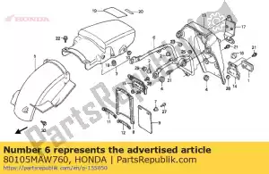 Honda 80105MAW760 quedarse, rr. defensa - Lado inferior