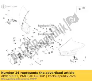 Piaggio Group AP8150021 ramal arruela dentada - Lado inferior