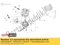 Aprilia AP8206897, Rondella piatta, OEM: Aprilia AP8206897