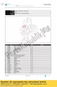 Piaggio Group AP8121577 ?ruba m3x20 - Dół