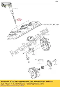 Kawasaki 920700047 plug-spark, silmar9b9 (ngk - Onderkant