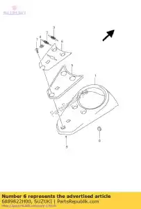 Suzuki 6889822H00 plaque, réservoir uppe - La partie au fond