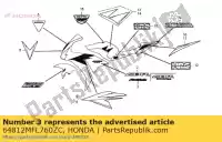 64812MFL760ZC, Honda, marca (fireblade) * type3 * honda cbr fireblade ra rr cbr1000ra cbr1000rr 1000 , Novo