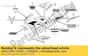 Honda 64812MFL760ZC mark (fireblade) *type3* - Bottom side