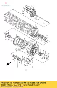 suzuki 2316038B01 cylinder,clutch - Bottom side