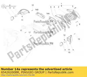 Piaggio Group 65426200BR afdekking kentekenplaatverlichting - Onderkant