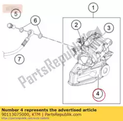 Aquí puede pedir soporte de pinza de freno trasero de KTM , con el número de pieza 90113075000: