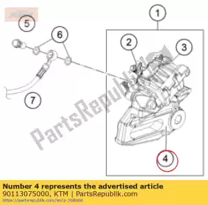 ktm 90113075000 soporte de pinza de freno trasero - Lado inferior