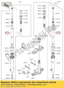 kawasaki 440130018 tubo-tenedor interior klx110-a3 - Lado inferior