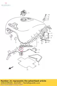 Suzuki 3481039G00 medidor de montaje, combustible - Lado inferior