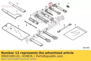 honda 9900108120 moersleutel, 8x12 - Onderkant